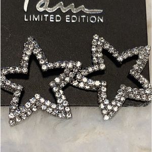 NWT~ “ I am” rhinestone star pierced earrings. 1.5.X 1.5.”